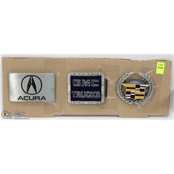 LOT OF 3 AUTOMOTIVE BRAND THEMED BELT BUCKLES