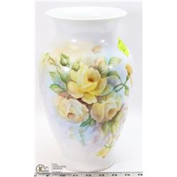 12" TALL FLOWER THEME PORCELAIN VASE