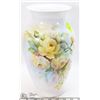 Image 1 : 12" TALL FLOWER THEME PORCELAIN VASE