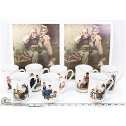 LOT OF 8 NORMAN ROCKWELL MUGS SOLD WITH TWO