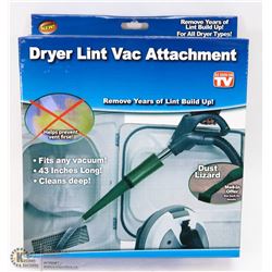 NEW DRYER LINT VAC ATTACHMENT, FITS ANY VACUUM