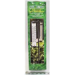 HOME GARDEN RAIN GAUGE WITH THERMOMETER