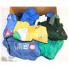 BOX OF ASSORTED SCOUTS T-SHIRTS AND DUFFLE BAG