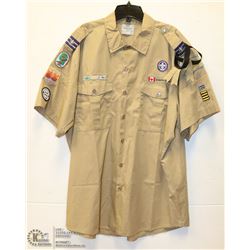 VINTAGE SCOUTS CANADA UNIFORM SHIRT WITH BADGES