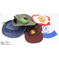 BAG OF 5 ASSORTED SCOUTS CANADA COLLECTIBLE HATS