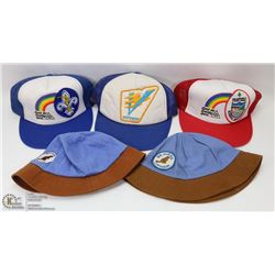 BAG OF 5 ASSORTED SCOUTS CANADA COLLECTIBLE HATS