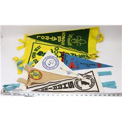 BAG OF SCOUTS MINI FLAGS, SOME AS OLD AS 1968