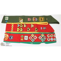 BAG OF 3 SCOUTS CANADA SASH WITH MERIT BADGES