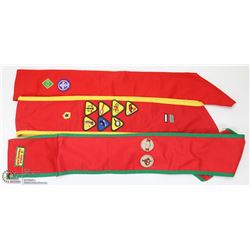 BAG OF 3 SCOUTS CANADA SASH WITH MERIT BADGES