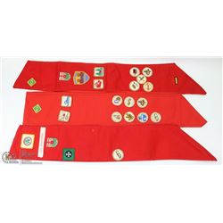 BAG OF 3 SCOUTS CANADA SASH WITH MERIT BADGES