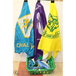 LARGE BOX OF ASSORTED SCOUTS CANADA FLAGS