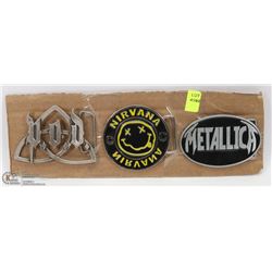 LOT OF THREE ASSORTED MUSIC THEME BELT BUCKLES