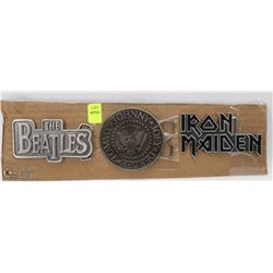 LOT OF THREE ASSORTED MUSIC THEME BELT BUCKLES