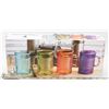 4PC 17 OZ COLORED GLASS CAN MUG WITH HANDLE