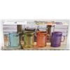 Image 1 : 4PC 17 OZ COLORED GLASS CAN MUG WITH HANDLE