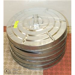 6 METAL GARBAGE CAN LIDS    ( HOME )