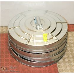 6 METAL GARBAGE CAN LIDS    ( HOME )