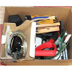 ESTATE BOX OF MIXED ITEMS, ELECTRONICS, STOVE