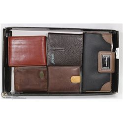 SMALL FLAT OF NAME BRAND WALLETS INCL GUCCI,