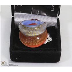 MURANO 3 TONE 24K GLASS RING SIZE 6.5.
