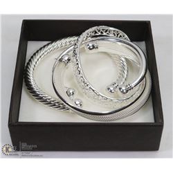 4PC SILVER PLATED NEW BRACELETS.