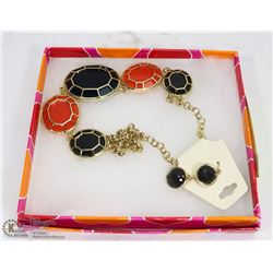 NEW TURTLEBACK NECKLACE AND EARRINGS SET