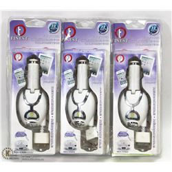 BUNDLE OF 3 PHONE CAR CHARGERS FOR APPLE PRODUCTS