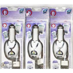 BUNDLE OF 3 PHONE CAR CHARGERS FOR APPLE PRODUCTS