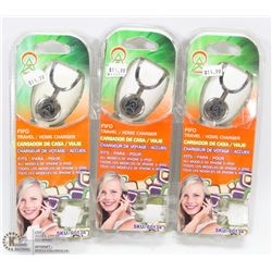 BUNDLE OF 3 TRAVEL/ HOME CHARGER FOR APPLE PRODUCT