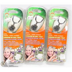BUNDLE OF 3 TRAVEL/ HOME CHARGER FOR APPLE PRODUCT