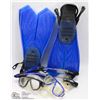 BOX OF SNORKELING EQUIPMENT