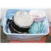 TOTE OF CAMPING DISHES AND MORE