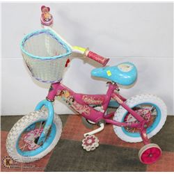 PRINCESS BIKE WITH TRAINING WHEELS 12" TIRE