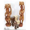SET OF 4 HANDCRAFTED AFRICAN WOODEN STATUES