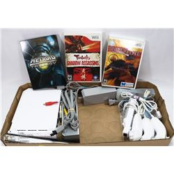 FLAT W/WII GAMING SYSTEM W/CORDS,