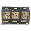LOT OF 3 HI FIDELITY 3.5MM EARBUD HEADPHONES
