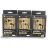 LOT OF 3 HI FIDELITY 3.5MM EARBUD HEADPHONES