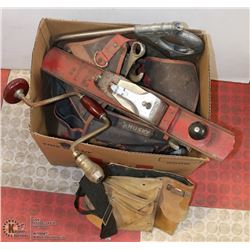 ESTATE BOX OF PLANER, AND OTHER TOOLS