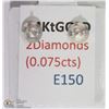 Image 3 : 4) 14K GOLD DIAMOND 2 IN 1 EARRINGS