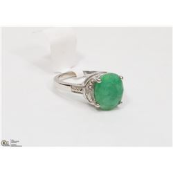 6) STERLING SILVER EMERALD RING