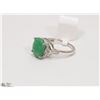 Image 2 : 6) STERLING SILVER EMERALD RING