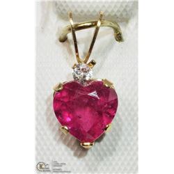 7) 14K GOLD RUBY PENDANT