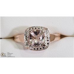 8) STERLING SILVER ROSE GOLD MORGANITE RING