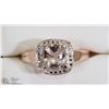 Image 1 : 8) STERLING SILVER ROSE GOLD MORGANITE RING