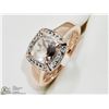 Image 3 : 8) STERLING SILVER ROSE GOLD MORGANITE RING