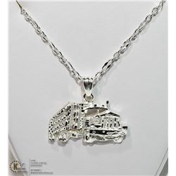 9) STERLING SILVER TRUCK PENDANT WITH CHAIN