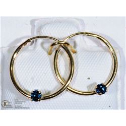 11) 14K GOLD SAPPHIRE EARRINGS