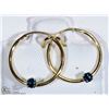 Image 1 : 11) 14K GOLD SAPPHIRE EARRINGS
