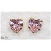 Image 1 : 13) PINK CUBIC ZIRCONIA SCREW BACK STUD EARRINGS