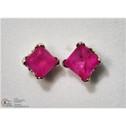 14) 14K GOLD RUBY EARRINGS